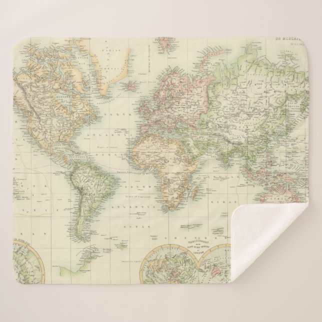 Cobertor Sherpa Mundo na projeção de Mercator (Frente (Horizontal))