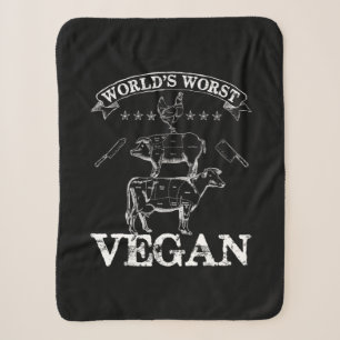 Cobertor Sherpa Mundos: Pior Vegan Meat CHURRASCO Chicken Pig Cow