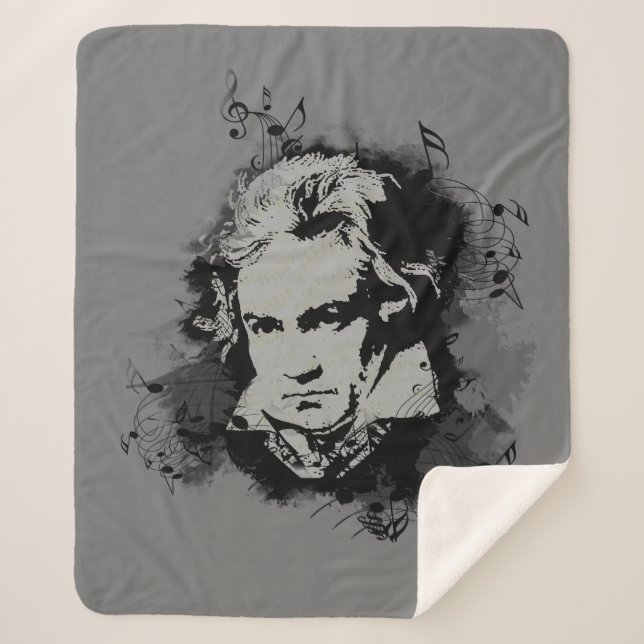 Cobertor Sherpa Musical Compositor Beethoven (Frente)