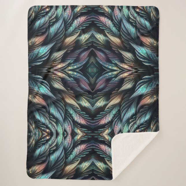 Cobertor Sherpa Mythical Feathers (Frente)