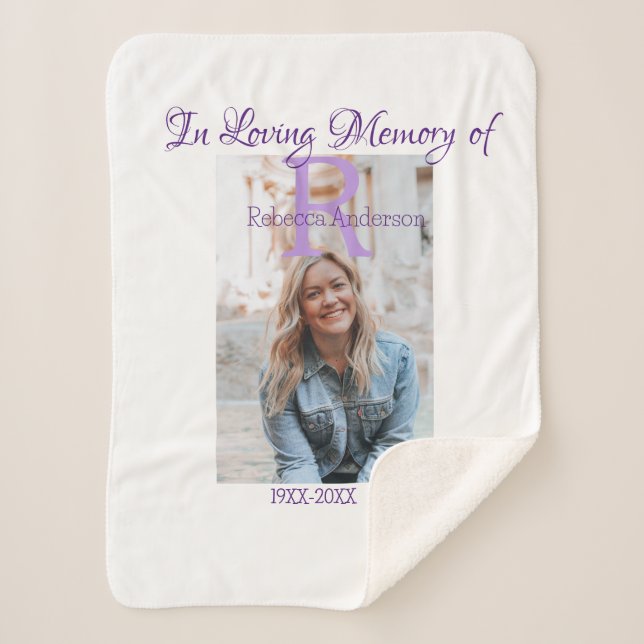 Cobertor Sherpa Na memória amorosa da memória, adicione ano n (Frente)