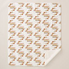 Cobertor Sherpa Na moda abençoado, grato, Ação de Graças