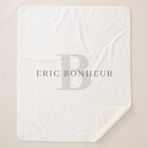 Cobertor Sherpa Na moda Modern Name & Monograma