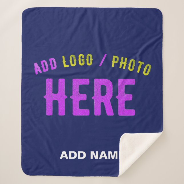 COBERTOR SHERPA NA MODA MODERNO PERSONALIZADO MARINHO AZUL VERIFIC (Frente)