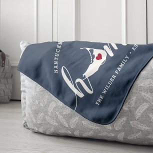Cobertor Sherpa Nantucket Home Town Personalizado