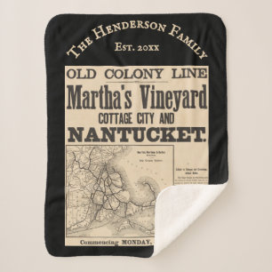Cobertor Sherpa Nantucket Martha’s Vineyard 1893 Ferrovia Old Colo