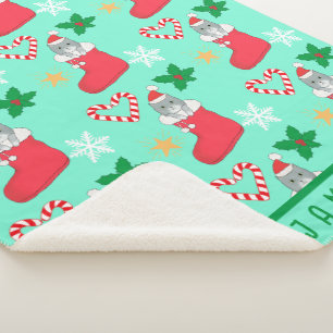 Cobertor Sherpa Natal Cat Original Art Sherpa Blanket