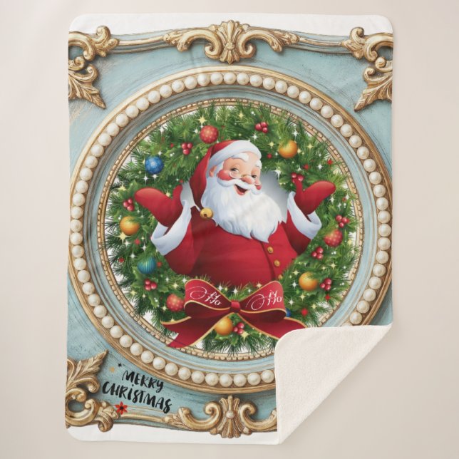 Cobertor Sherpa Natal de Papai Noel (Frente)