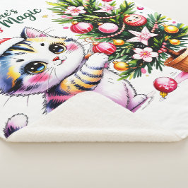 Cobertor Sherpa Natal Felino Aconchegante - Presente de Inverno Ac