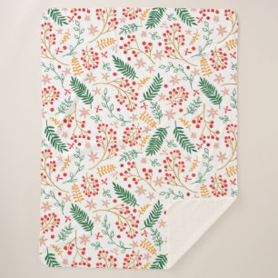 Cobertor Sherpa Natal Floral Sherpa Blanket