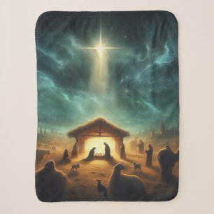 Cobertor Sherpa Natal/Natividade/Jesus Sherpa Blanket