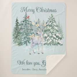 Cobertor Sherpa Natal personalizado para veados de inverno