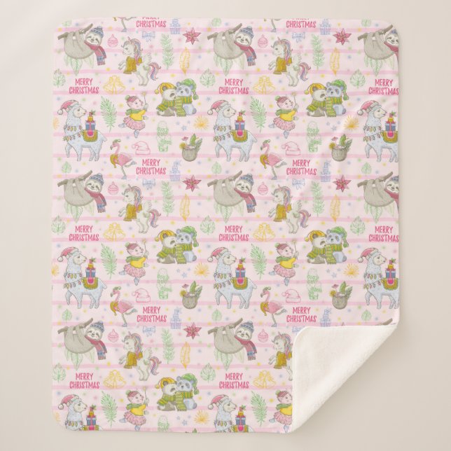 Cobertor Sherpa Natal tropical bonito Sherpa Blanket (Frente)