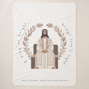 Cobertor Sherpa Natal Um rei tão brilhante Jesus Neutros