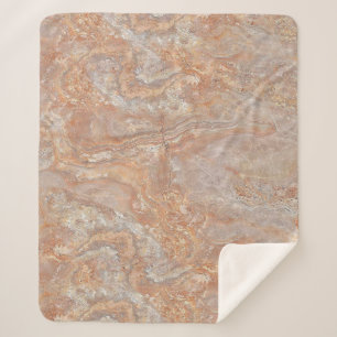 Cobertor Sherpa natural marble with multi color natural design and