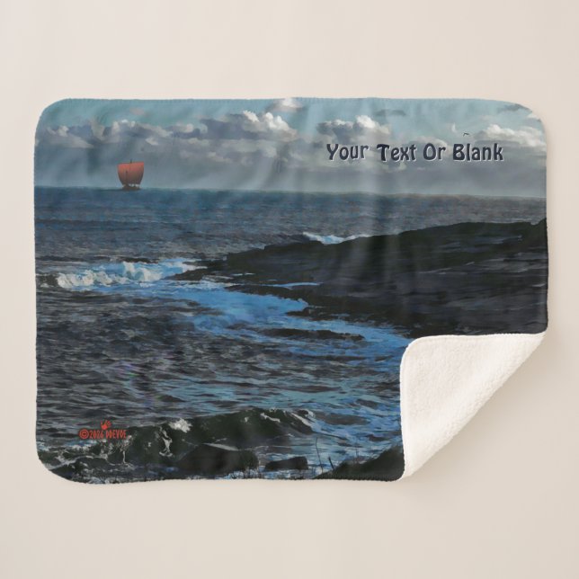 Cobertor Sherpa Nau Viking de Wick Bay (Frente (Horizontal))