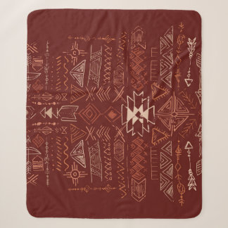 Cobertor Sherpa Navajo Aztec: Padrão Étnico De Doodle.