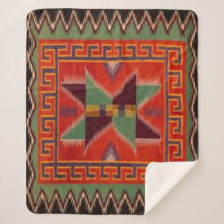 COBERTOR SHERPA NAVAJO INDIAN 1800S HORSE SADDLE BLANKET SHERPA