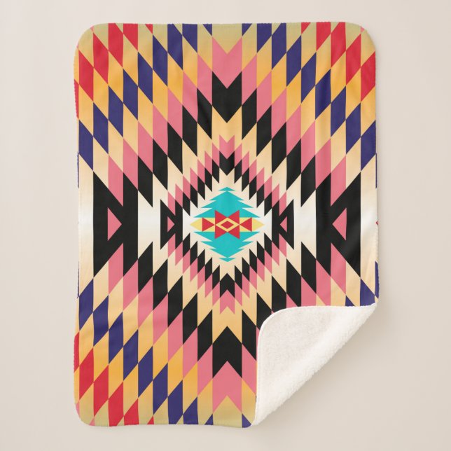 Cobertor Sherpa Navajo Pattern-2 Sherpa Blanket (Frente)