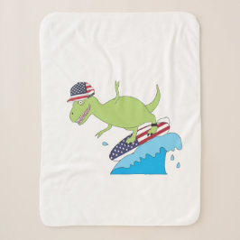 Cobertor Sherpa Navegação no Dinossauro da Bandeira Americana