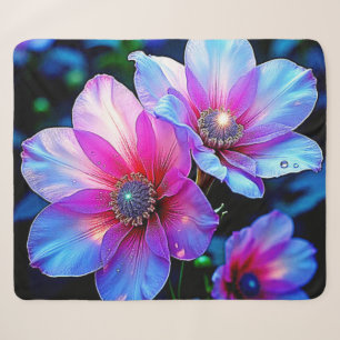 Cobertor Sherpa Neon Bloom Flower Magic Design