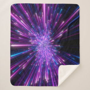 Cobertor Sherpa Neon Galaxy - Fundo do Abstrato Cósmico