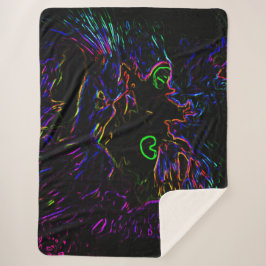 Cobertor Sherpa Neon Glow Cat