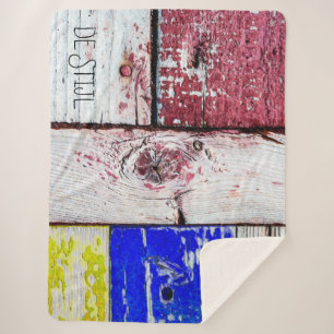 Cobertor Sherpa Neoplasticismo engraçado estilo de arte em madeira
