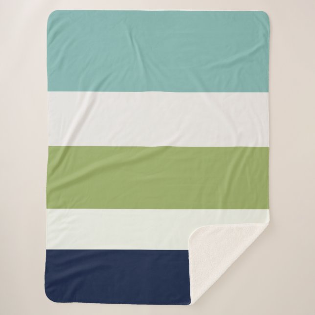 Cobertor Sherpa Netuno, Seashell, Greve Verde e Marinho (Frente)