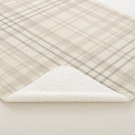Cobertor Sherpa Neutral Beige Plaid