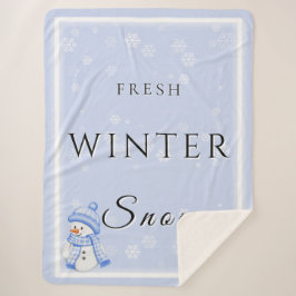 Cobertor Sherpa Neve fresca de inverno com neve e neve