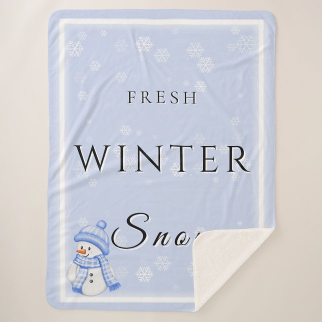 Cobertor Sherpa Neve fresca de inverno com neve e neve (Frente)