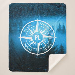 Cobertor Sherpa Névoa emblem monograma em estrela de pântano