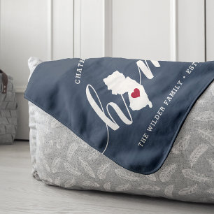 Cobertor Sherpa New Jersey Home State Personalizado