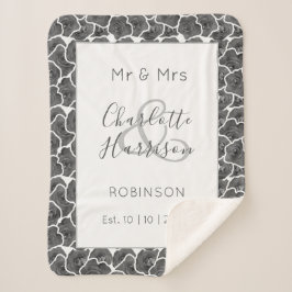 Cobertor Sherpa Newlyweds Sr. e Sra. Personalizada Doninha de Casa