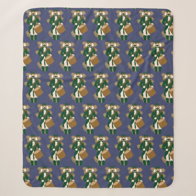 Cobertor Sherpa Noël Casse-Noisette Bleu Marine (Frente)