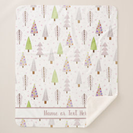 Cobertor Sherpa Nome da Mauve Rosa das Árvores da Floresta de Nata