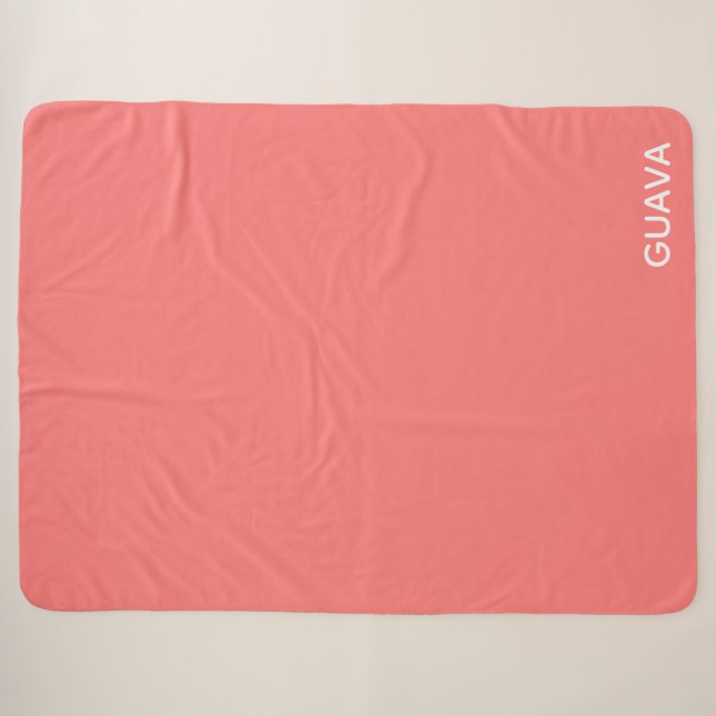 Cobertor Sherpa Nome de cor rosa da goiaba (Frente (Horizontal))