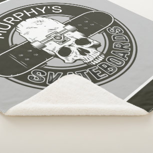 Cobertor Sherpa NOME DE Skater Personalizado Skate Skate Skull
