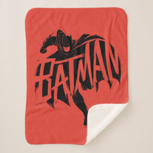 Cobertor Sherpa Nome do Pincel de Tinta Batman