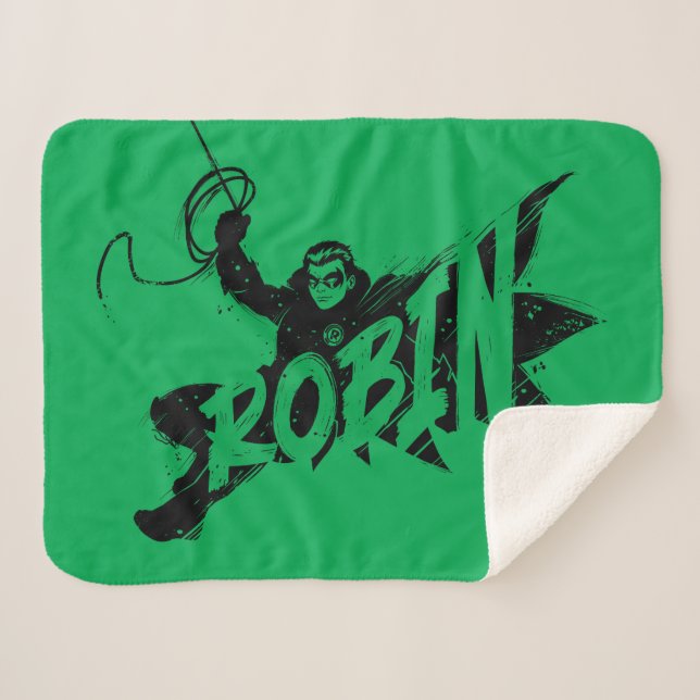 Cobertor Sherpa Nome do Pincel Robin Ink (Frente (Horizontal))