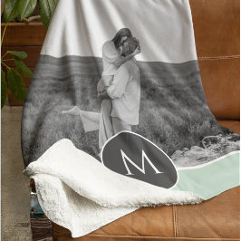 Cobertor Sherpa Nome e Foto Personalizados da Casa Pastel Minimali