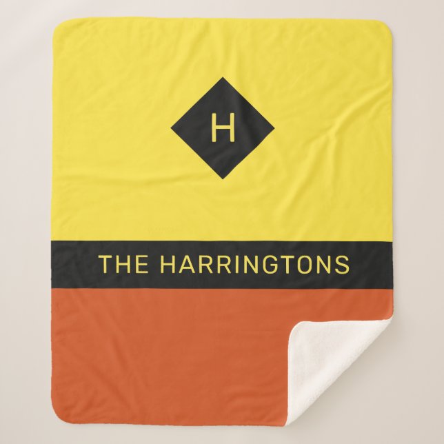 Cobertor Sherpa Nome e monograma personalizados (Frente)