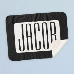 Cobertor Sherpa Nome Moderno ou Nome de Marca Editável para Empres