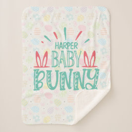 Cobertor Sherpa NOME Personalizado Baby Bunny Butterfly Ovos de Pá