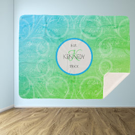 Cobertor Sherpa Nome Personalizado da Família e Datas Significativ