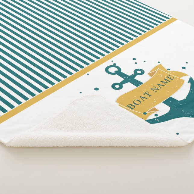 Cobertor Sherpa Nome Personalizado de Embarcação Náutica (3/4)