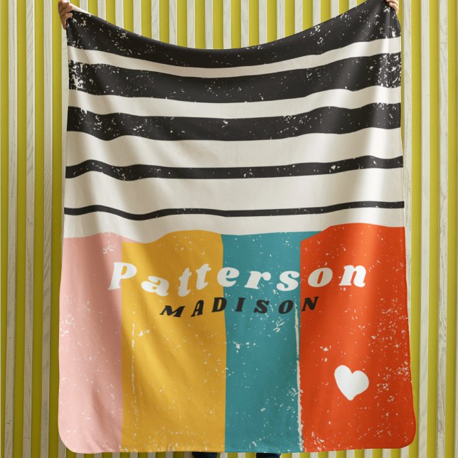 Cobertor Sherpa Nome Personalizado do Abstrato Colorido (Criador carregado)