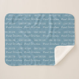 Cobertor Sherpa Nome personalizado do Baby Boy Azul repetido