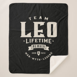 Cobertor Sherpa Nome Personalizado do Membro de Vida do Team Leo